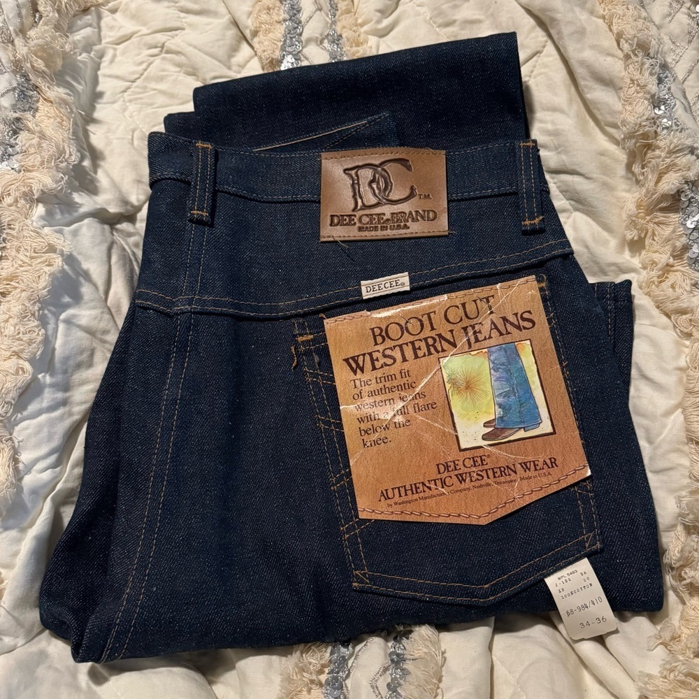 Vintage DEE CEE Bootcut Jeans Western Wear Made in USA 34 x 36 Rodeo Work